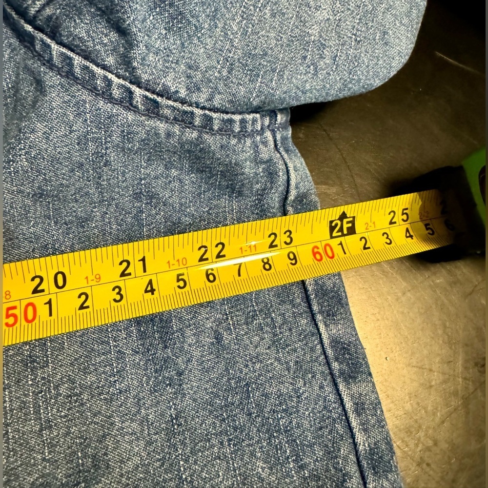 VTG Classic Blue Jean Jacket Blazer Plus Size 1X Oversized Denim&Co Office Wear - Picture 10 of 13